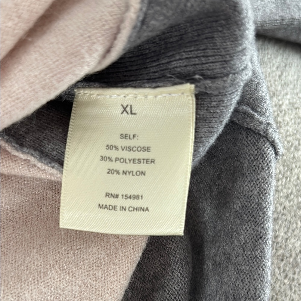 Gray and pink Striped Crew Neck Sweater - Picture 4 of 10
